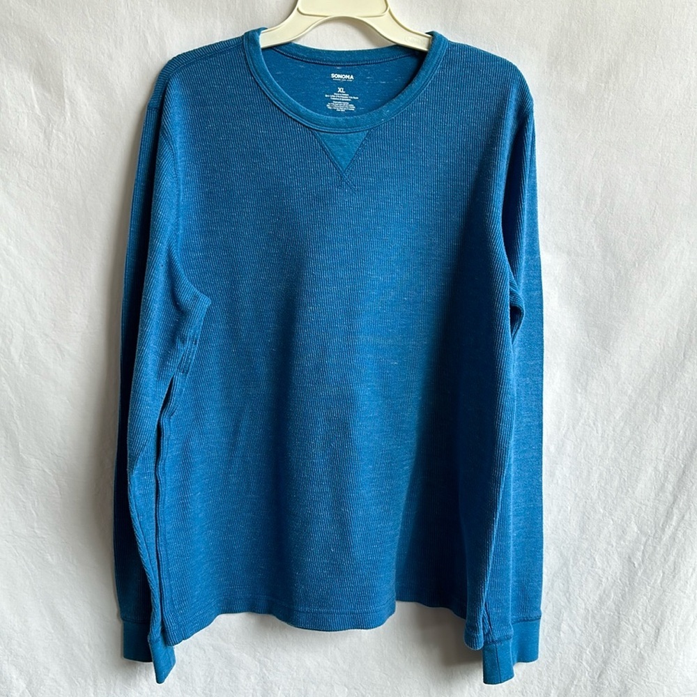 Sonoma medium blue long sleeve pullover shirt, size XL